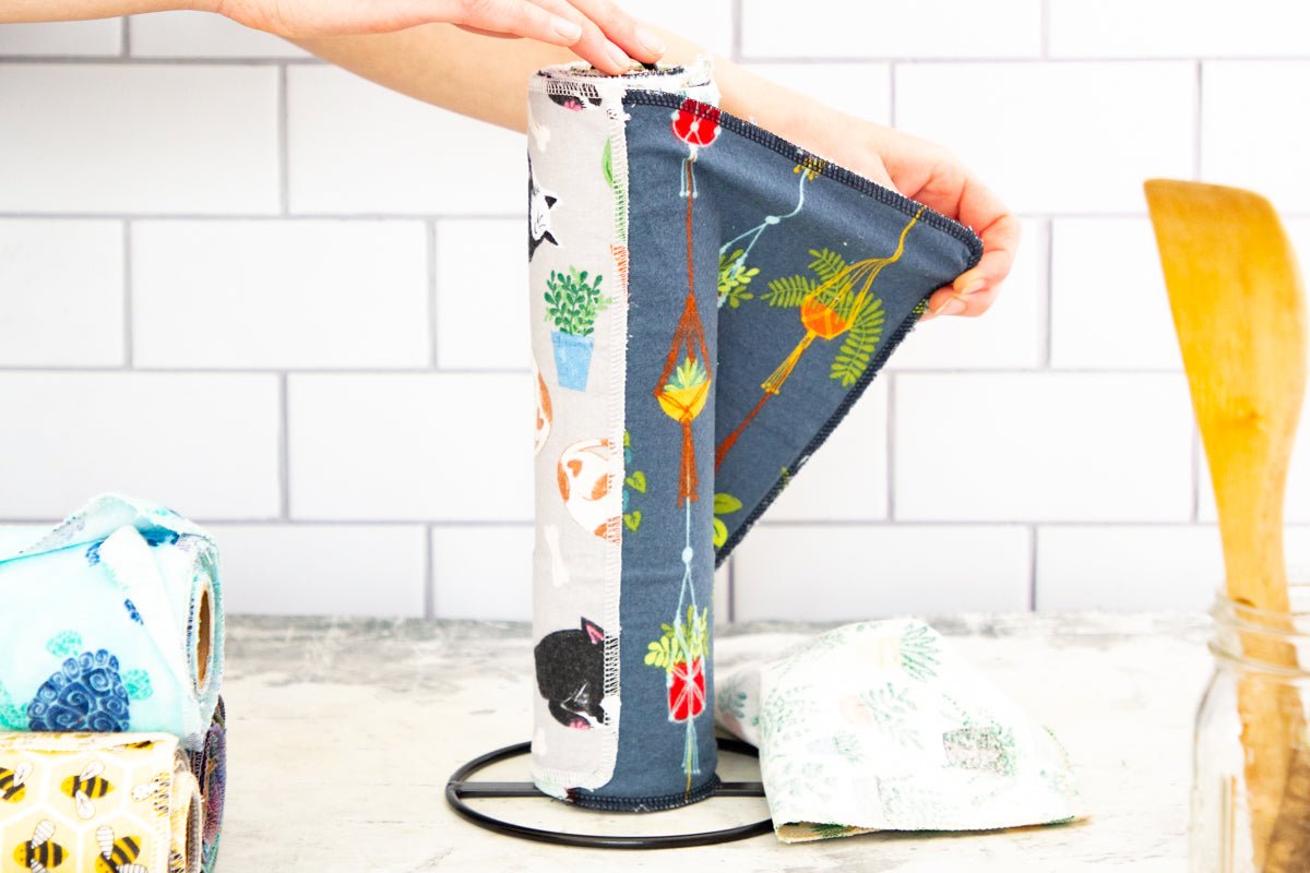 Plant Surprise Prints Washable Paper(less) Towels Pre-Rolled, Set of 20 - Stella & Sol Sustainables