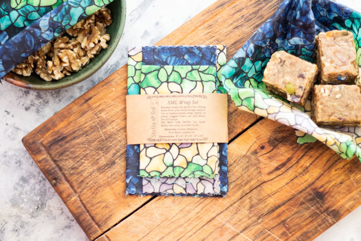 Stained Glass Beeswax Wrap, Set of 3 - Stella & Sol Sustainables