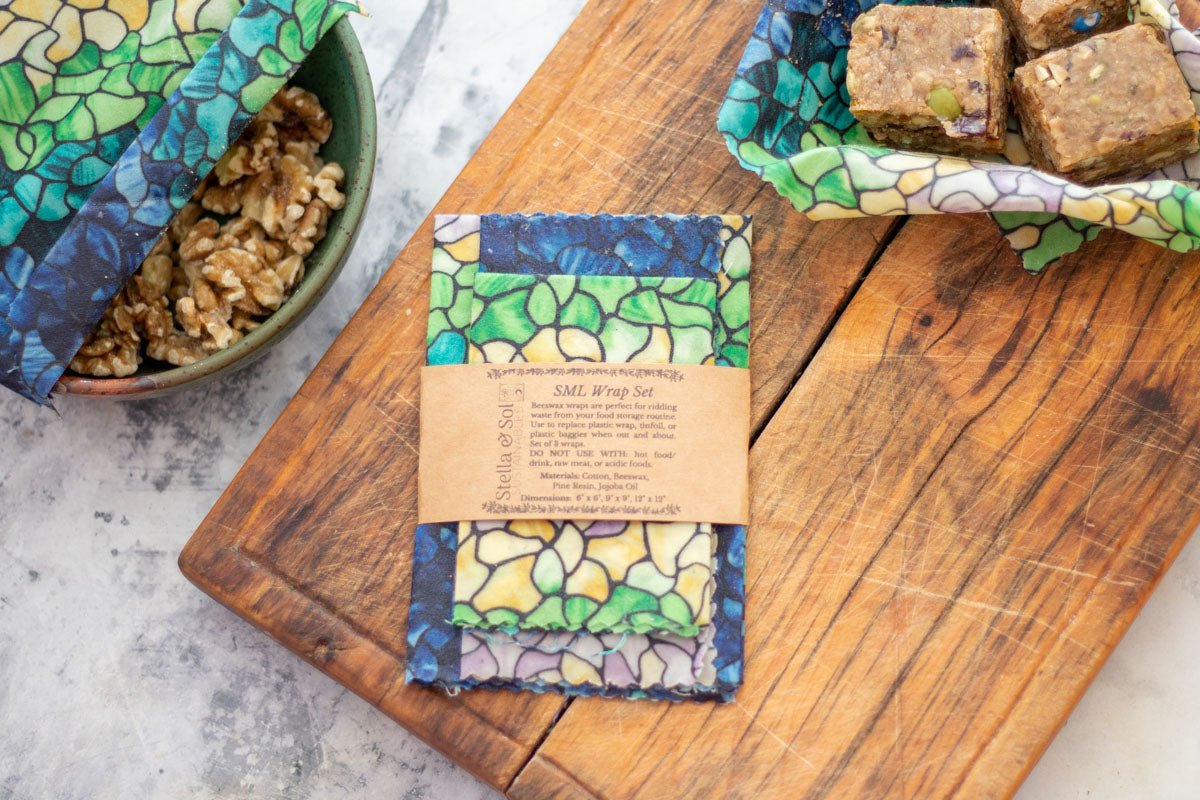Stained Glass Beeswax Wrap, Set of 3